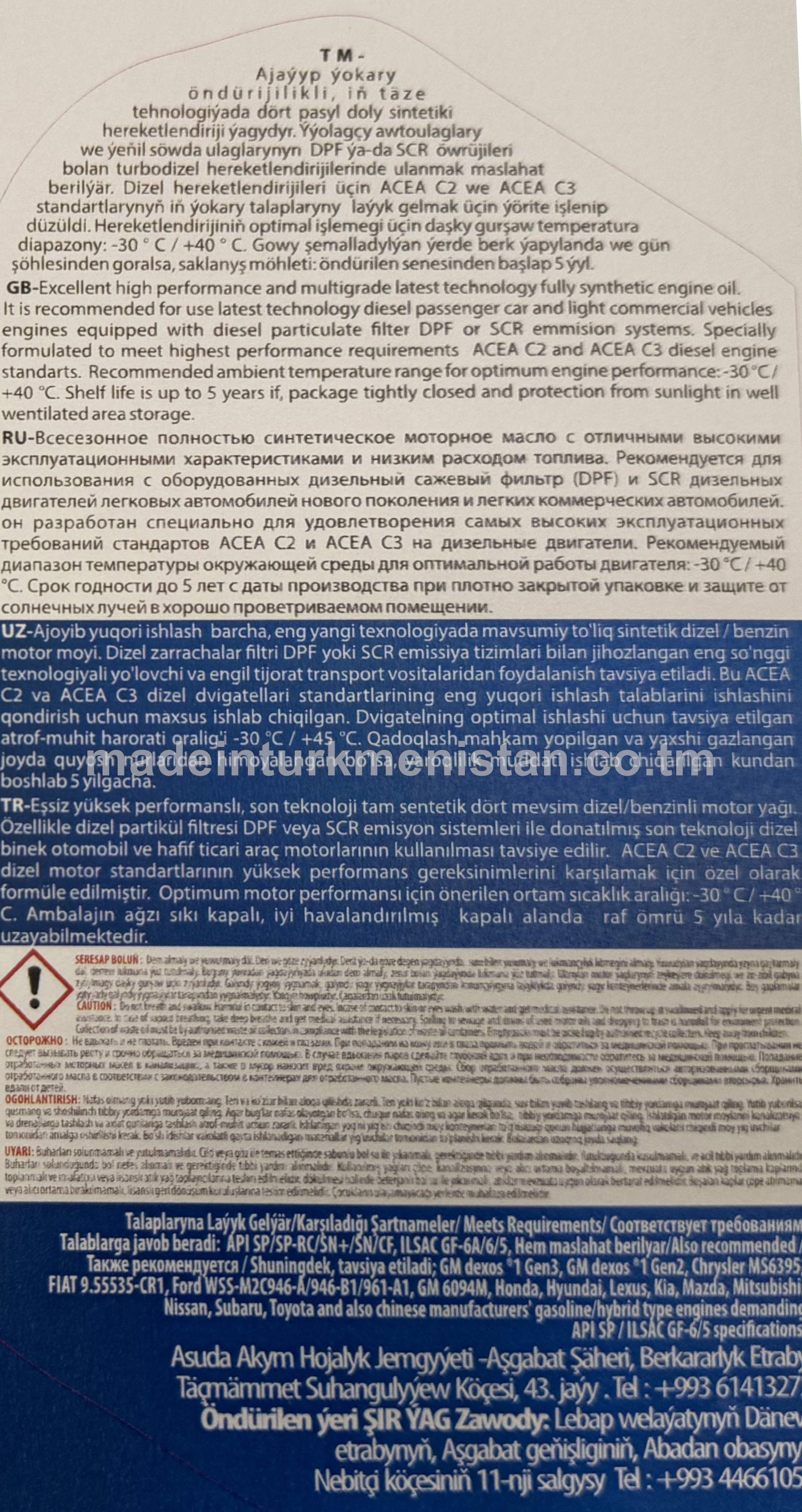 PLUS PRO SP 10W-40 ýarym sintetiki esasly motor ýagy