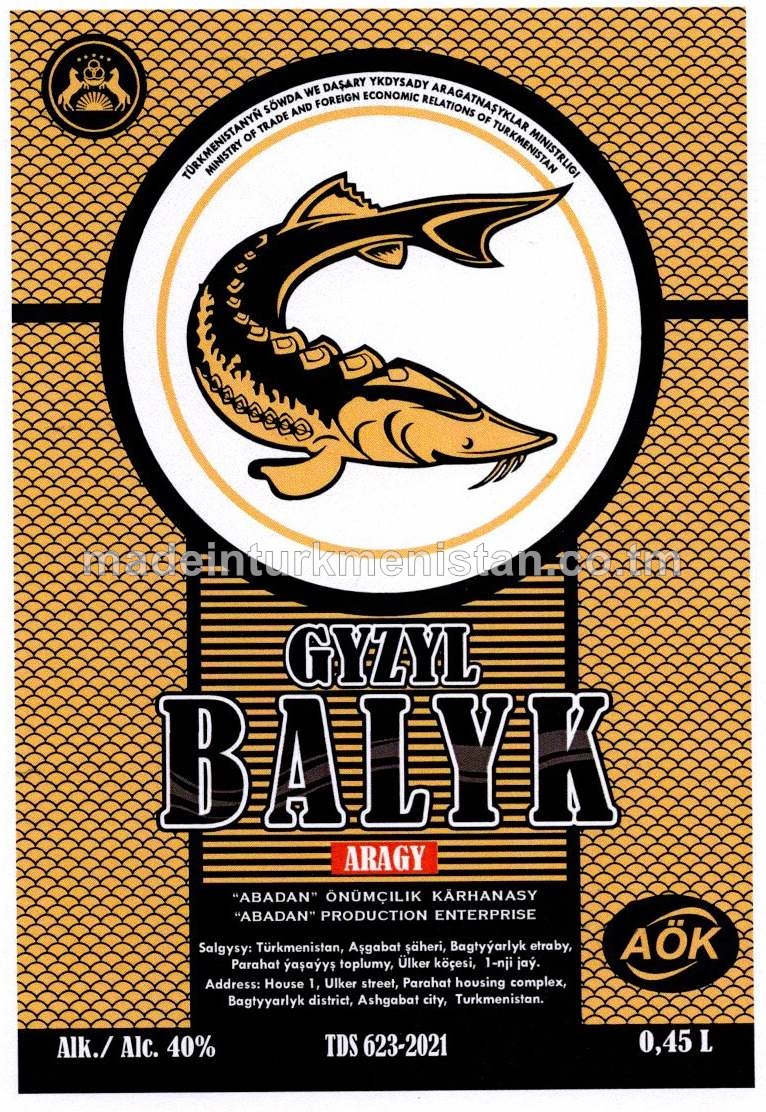 "Gyzyl balyk" aragy. Alk: 40%