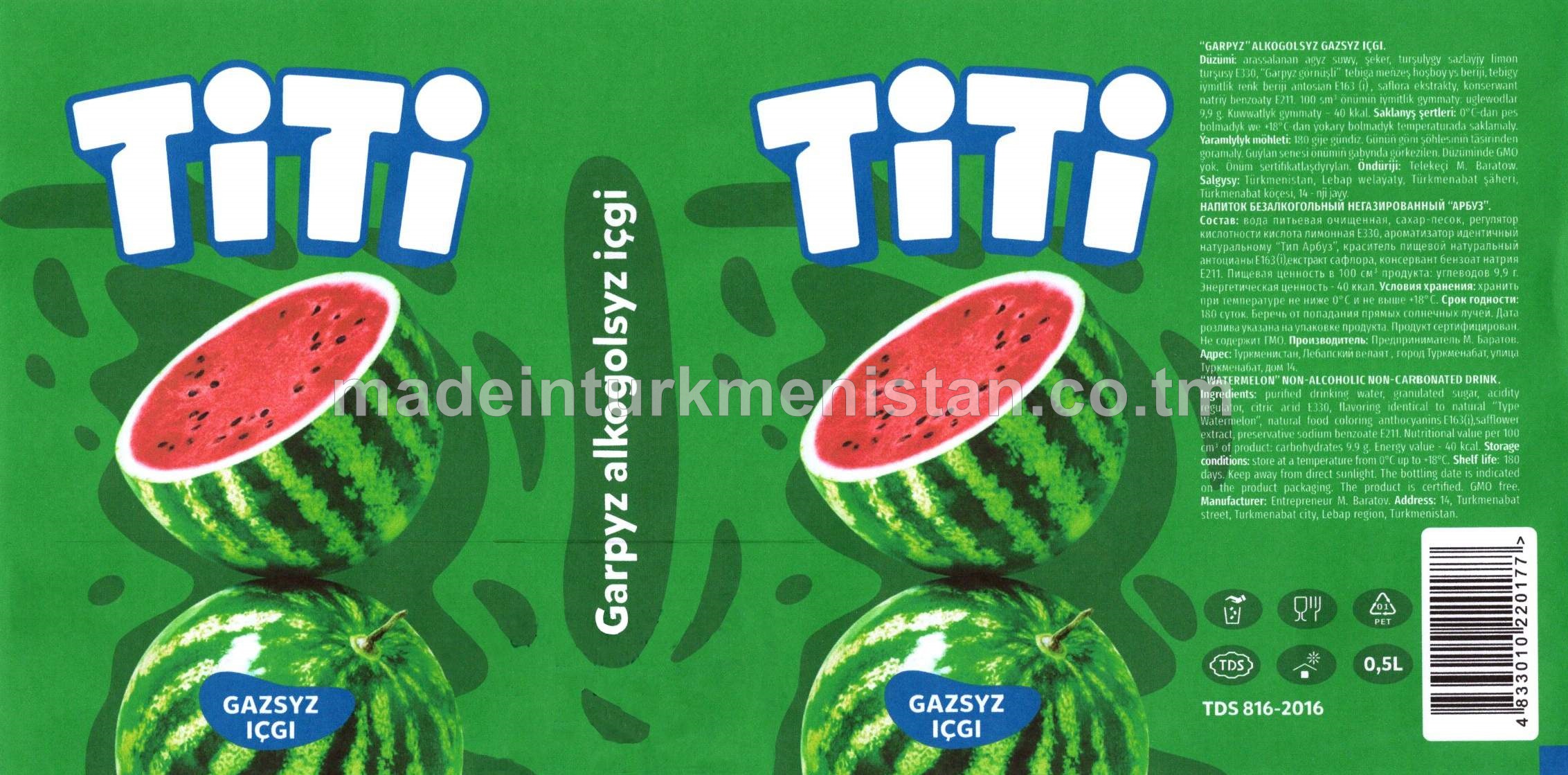 "TITI" Garpyz alkogolsyz gazsyz içgi