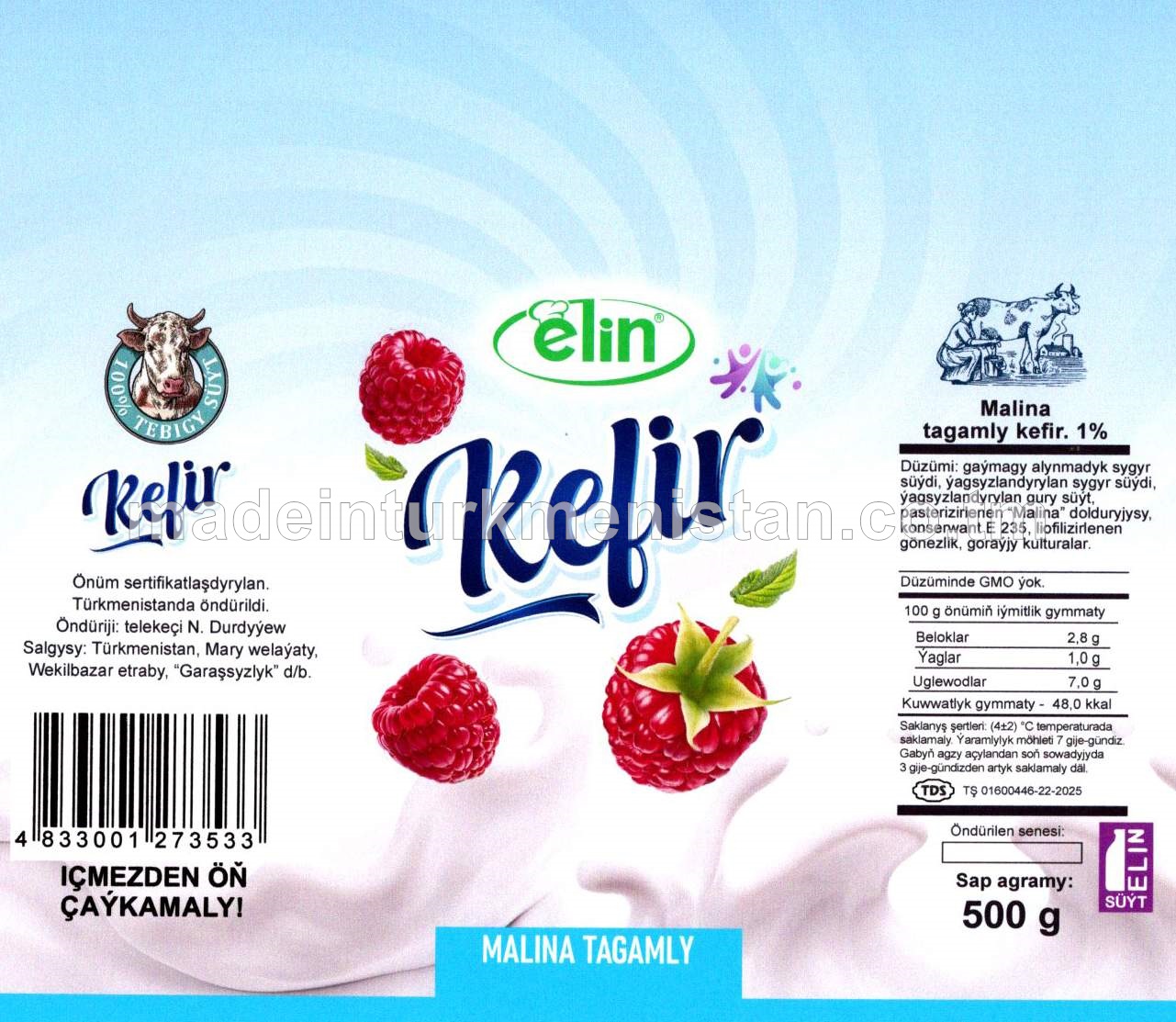 Malina tagamly kefir 1%