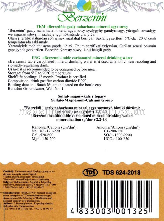 Gazly naharhana mineral agyz suwy