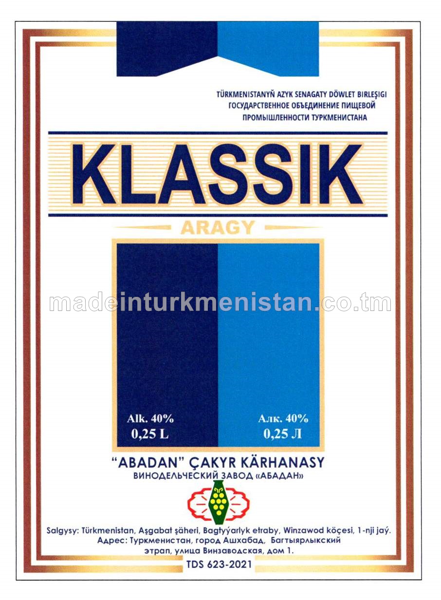 "Klassik" aragy. Alk: 40%