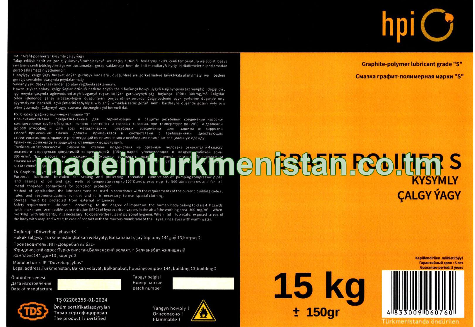 "GRAFIT POLIMER S" kysymly çalgy ýagy