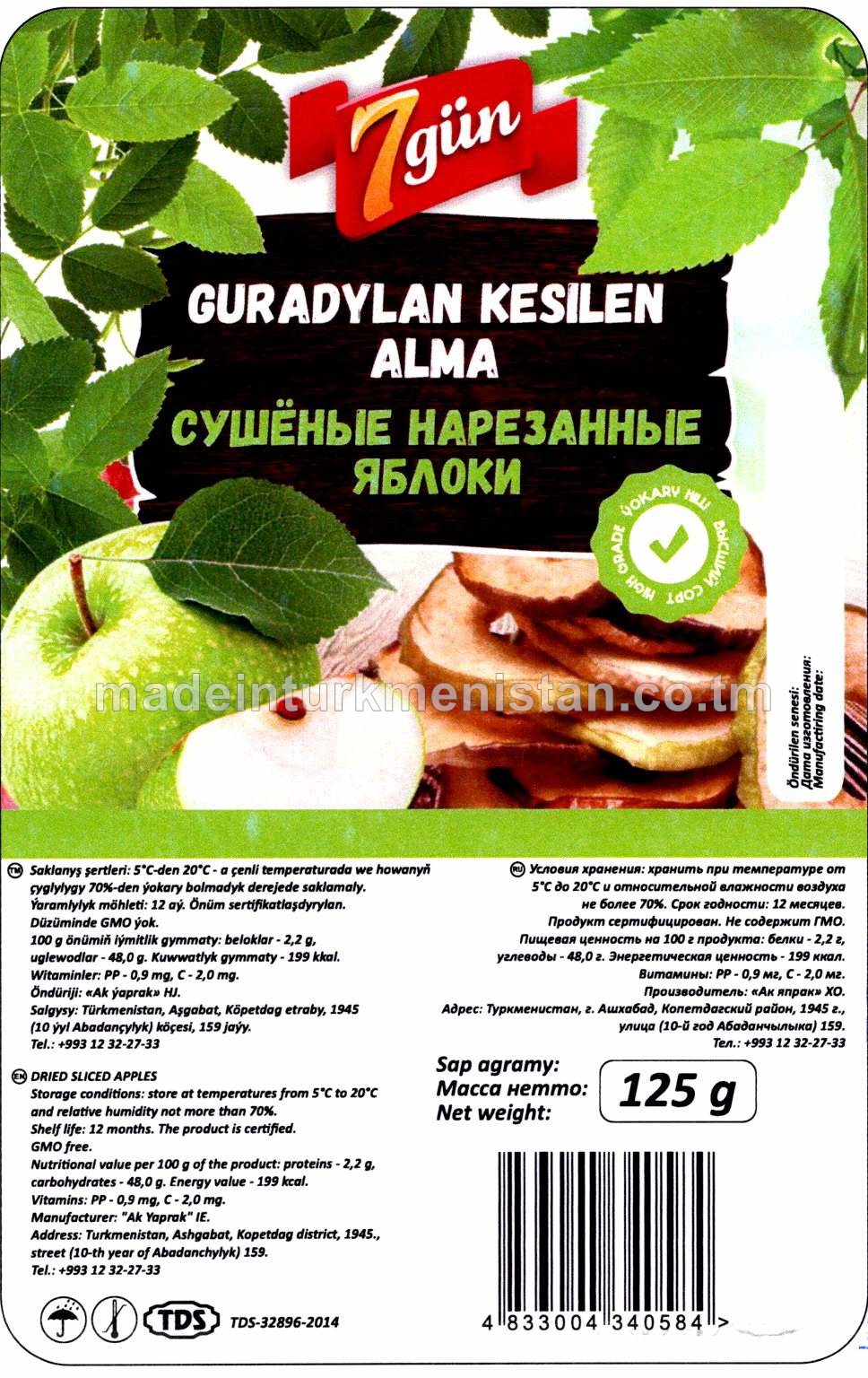 Guradylan kesilen alma