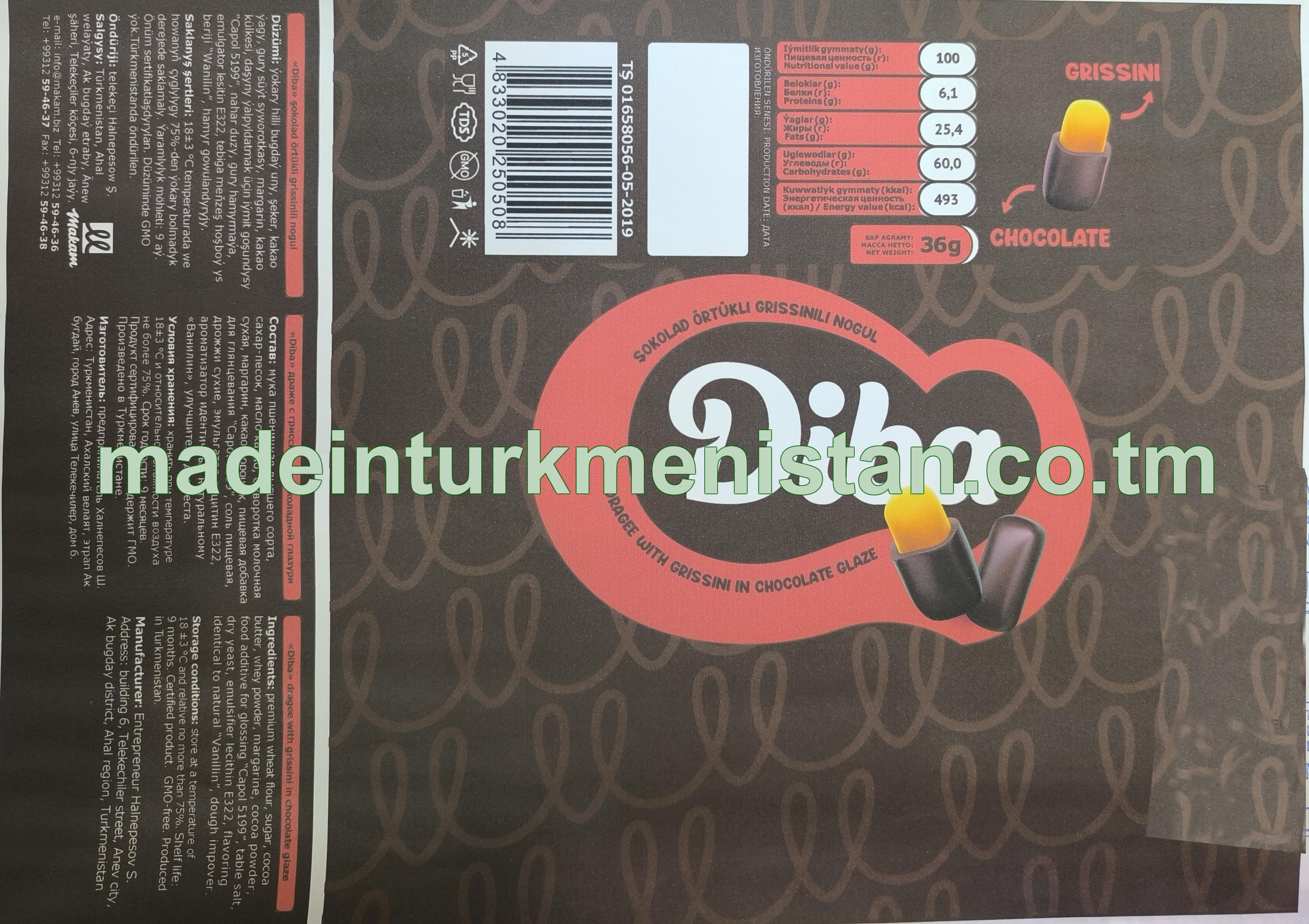 Şokolad örtükli grissinili nogul