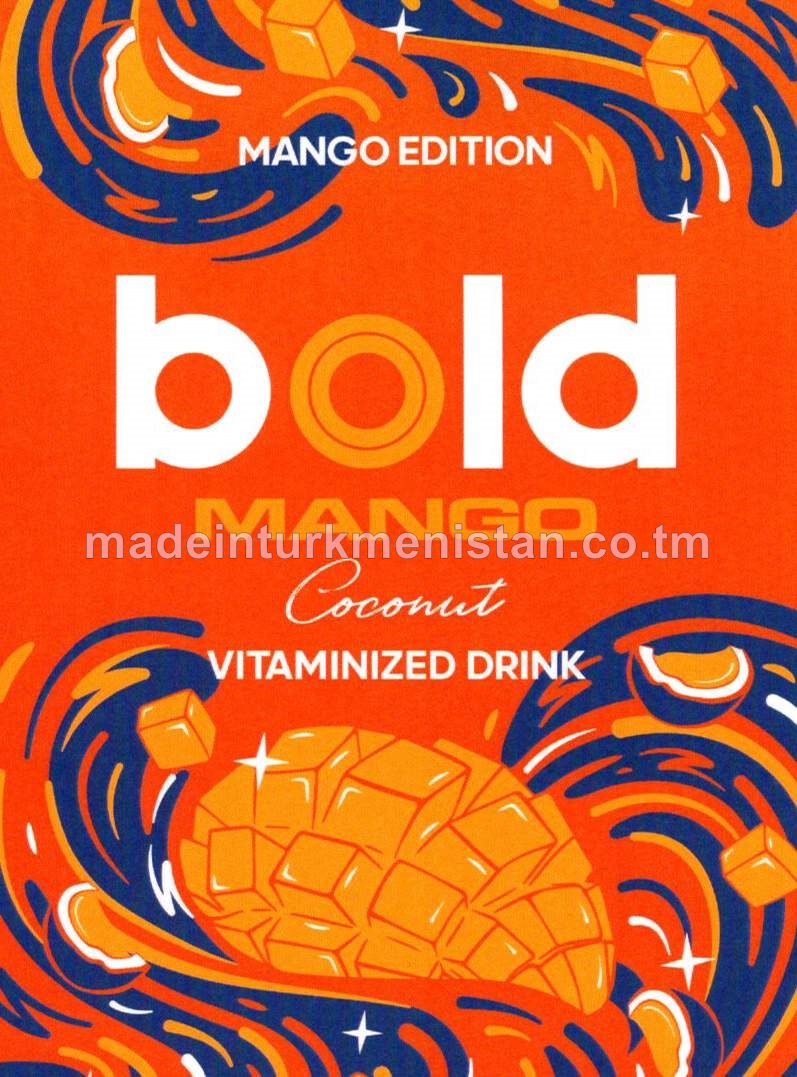 Mango-kokos witaminleşdirilen alkogolsyz gazlandyrylan içgi