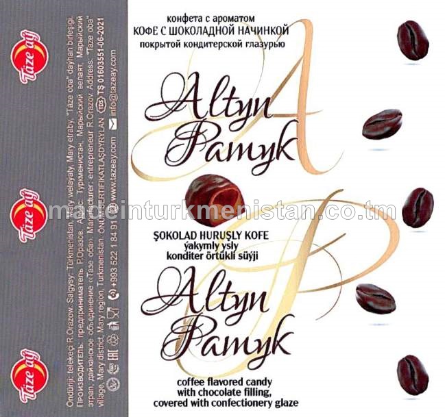 “Altyn Pamyk” şokolad huruşly kofe ýakymly ysly konditer örtükli süýji
