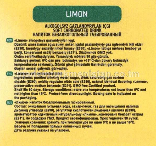 "Limon" alkogolsyz gazlandyrylan içgi