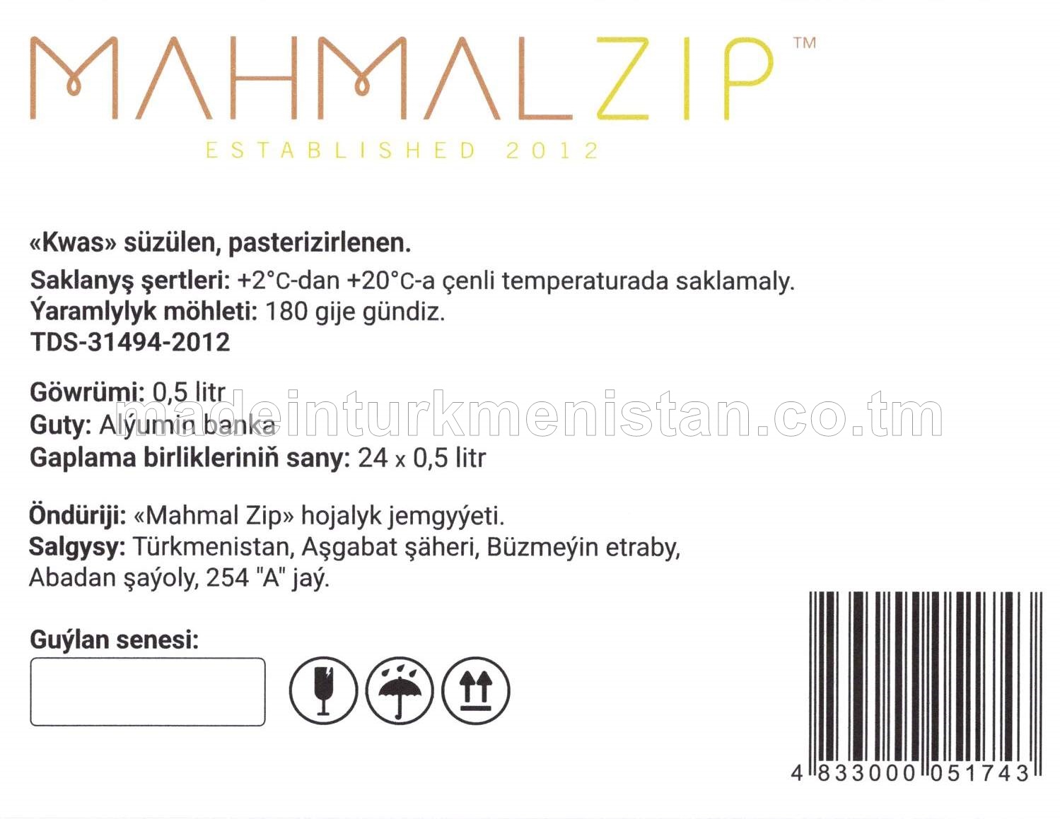 "Kwas" süzülen pasterizirlenen (0.5L)