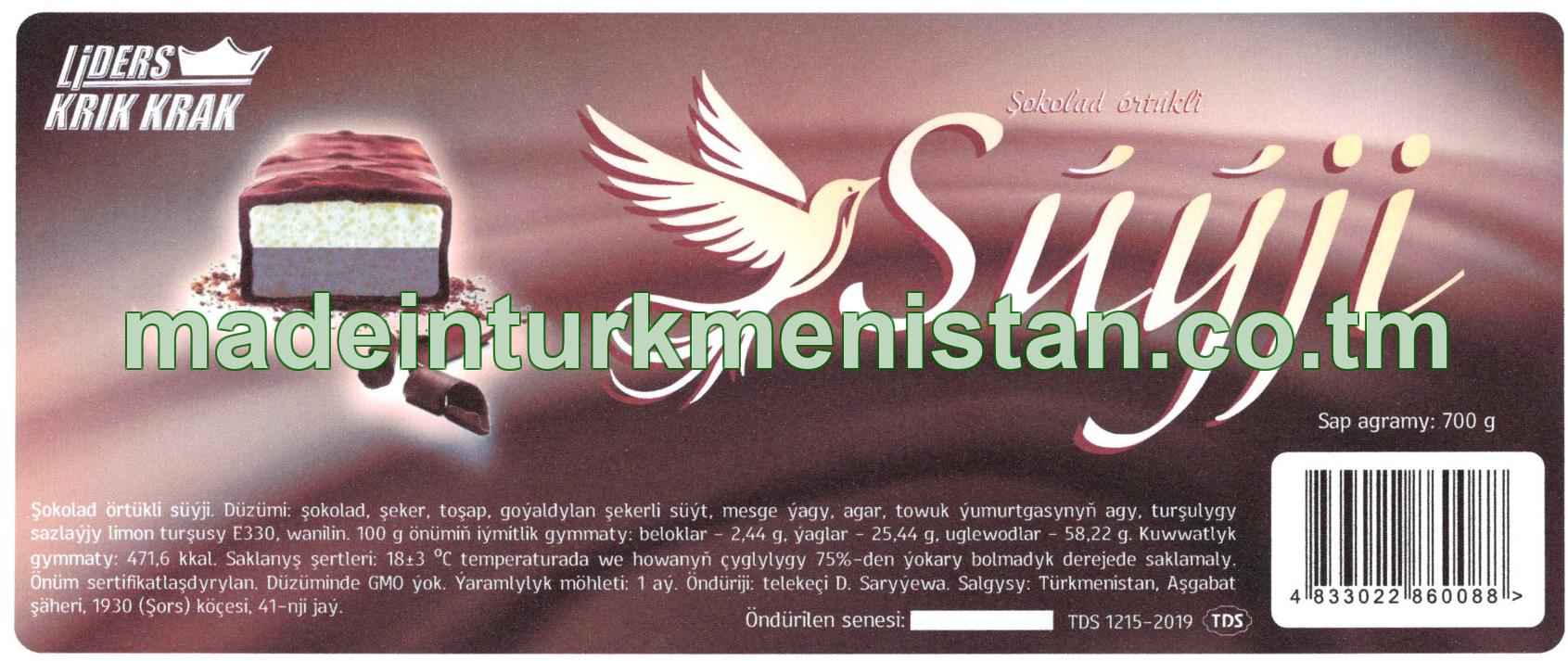 Şokolad örtükli süýji