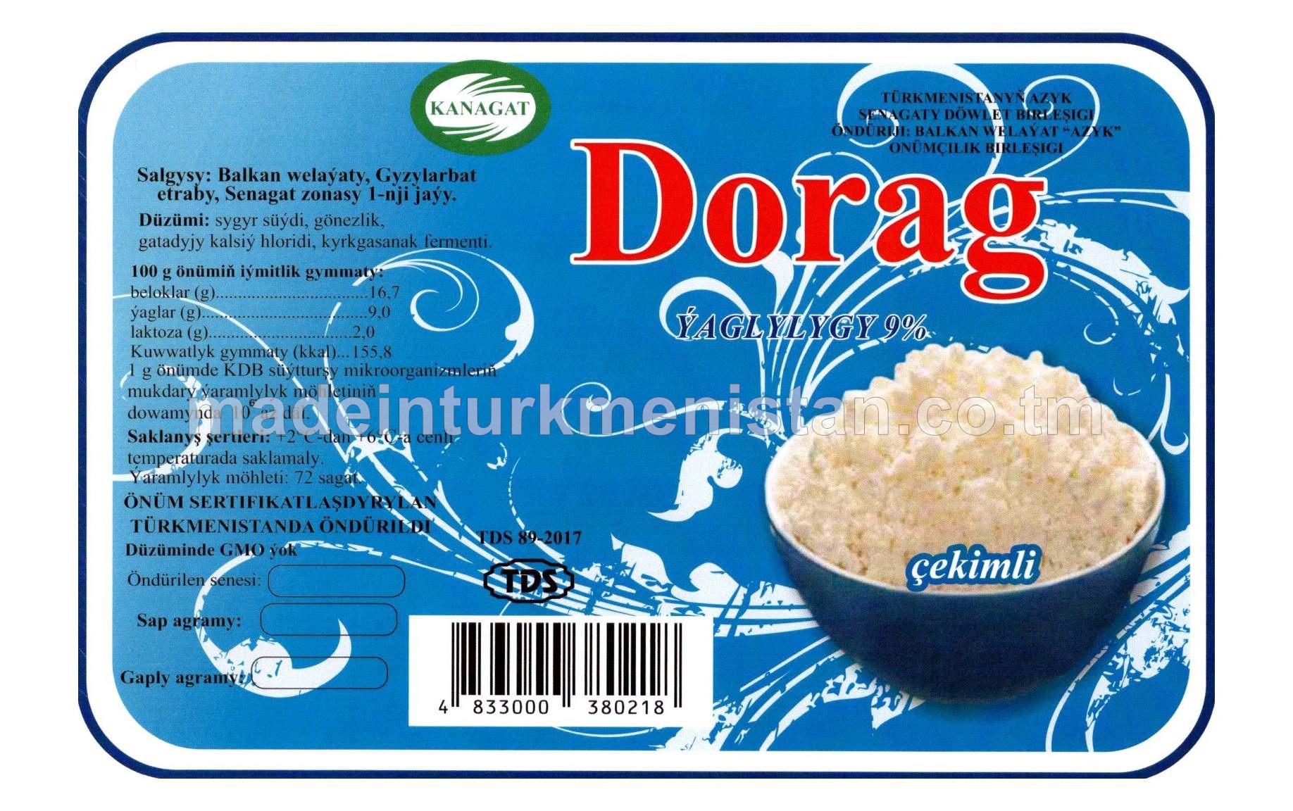 Dorag. Ýaglylygy 9% 