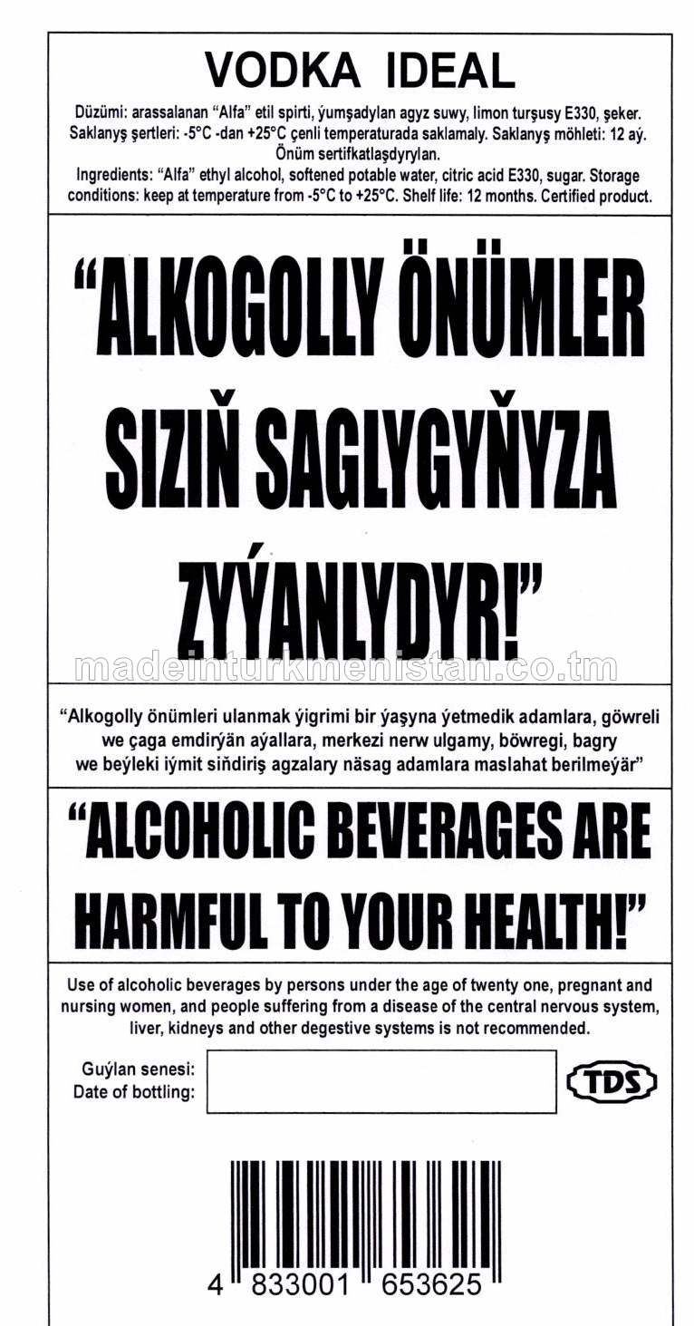 "Ideal" aragy. Alk: 40%