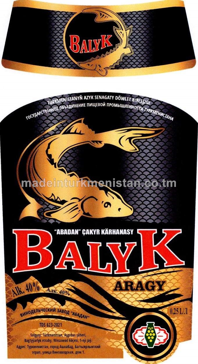 "Balyk" aragy. Alk: 40%