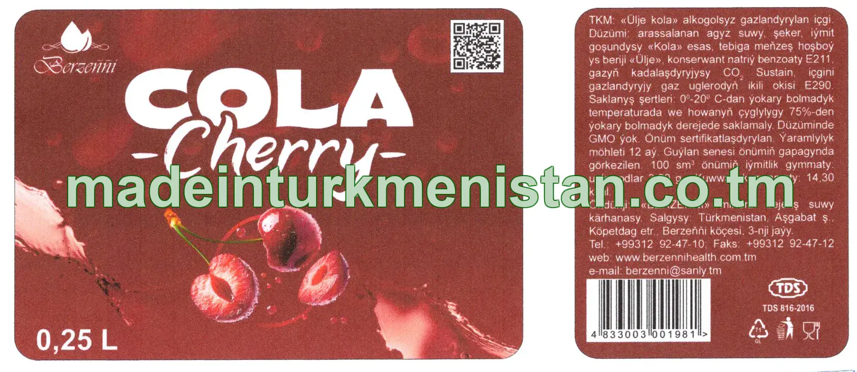 "Ülje–Kola" alkogolsyz gazlandyrylan içgi
