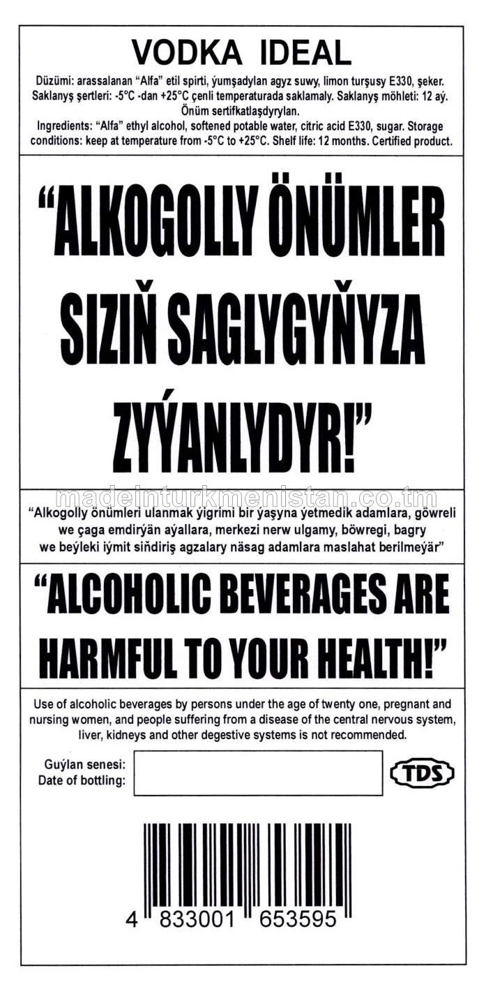 "Ideal" aragy. Alk: 40%