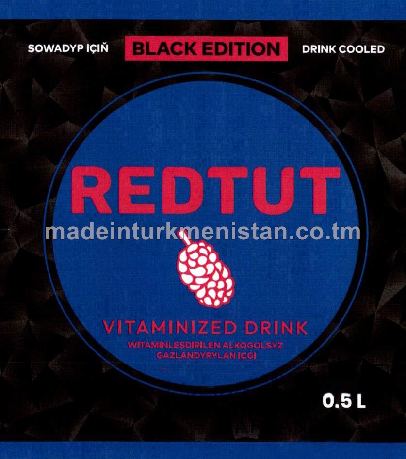 "REDTUT" zirk hoşboý ysly witaminleşdirilen alkogolsyz gazlandyrylan içgi (black editon)