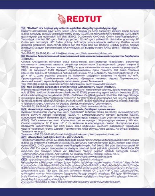 "Redtut" zirk hoşboý ysly witaminleşdirilen alkogolsyz gazlandyrylan içgi