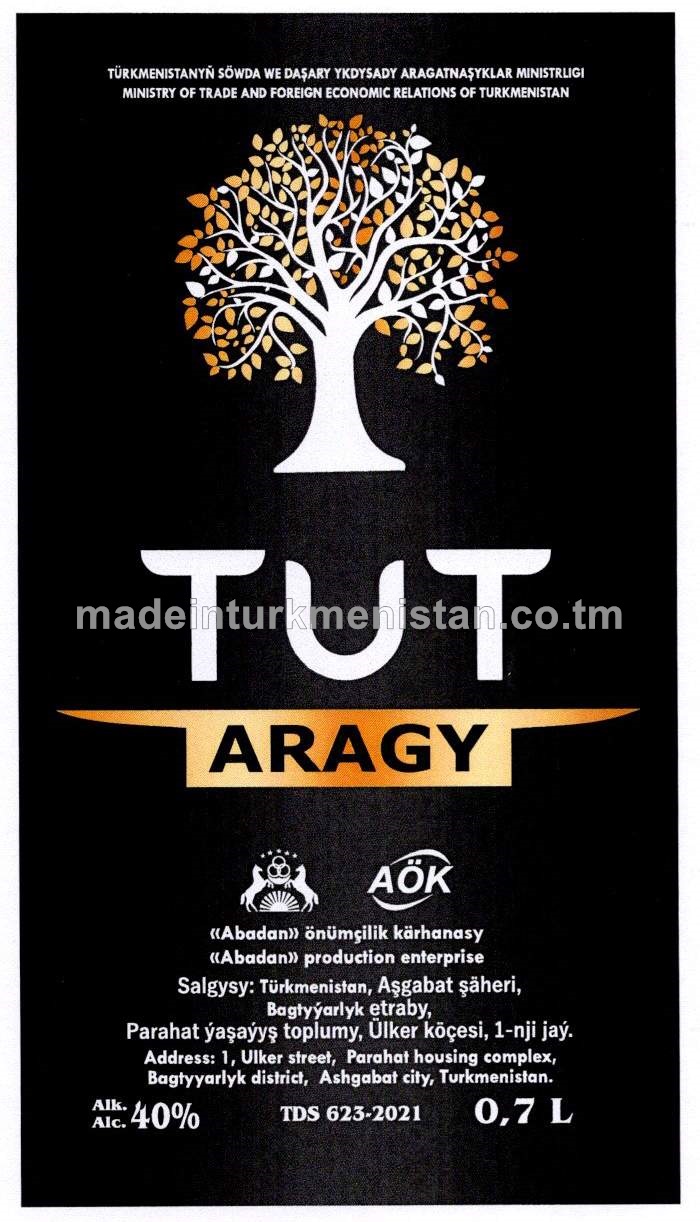 "TUT" aragy. Alk: 40%