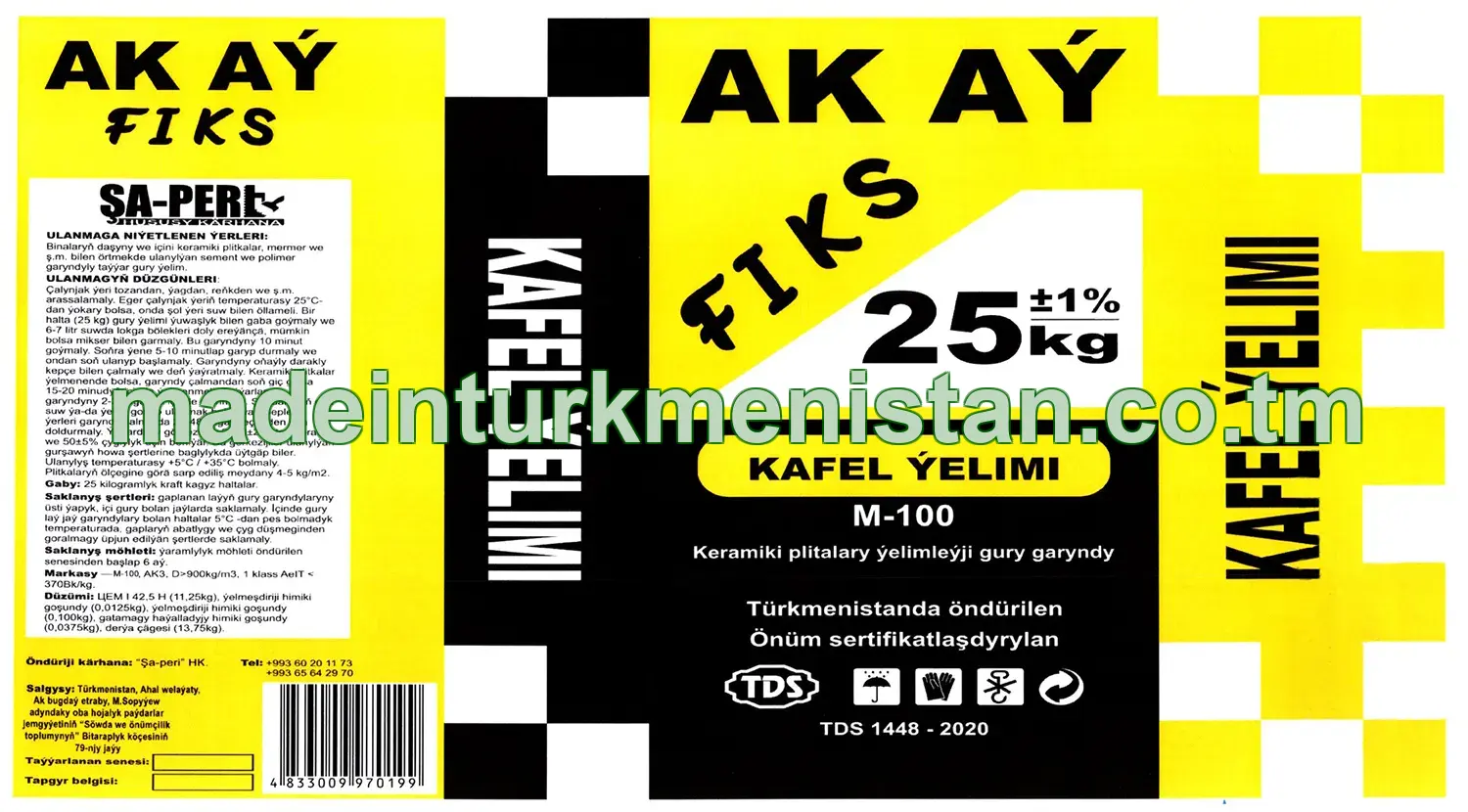 Kafel ýelimi. Markasy M-100