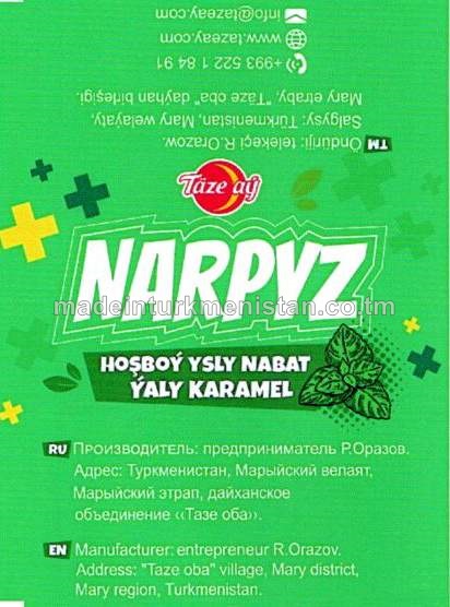 “Täze aý” narpyz hoşboý ysly nabat ýaly karamel