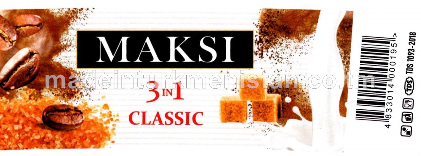 "Maksi" 3-si 1-de klassyky çalt ereýän kofeli içginiň konsentraty