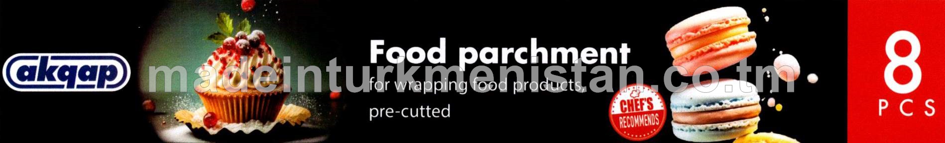 Iýmit önümleriniň gaplanylmagy üçin iýmitlik pergamenti 37sm*42sm, Iýmitlik A pergamneti 60