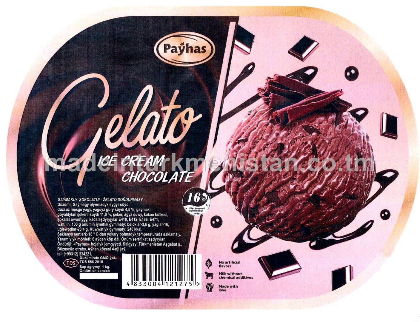 Gaýmakly şokoladly-želato doňdurmasy