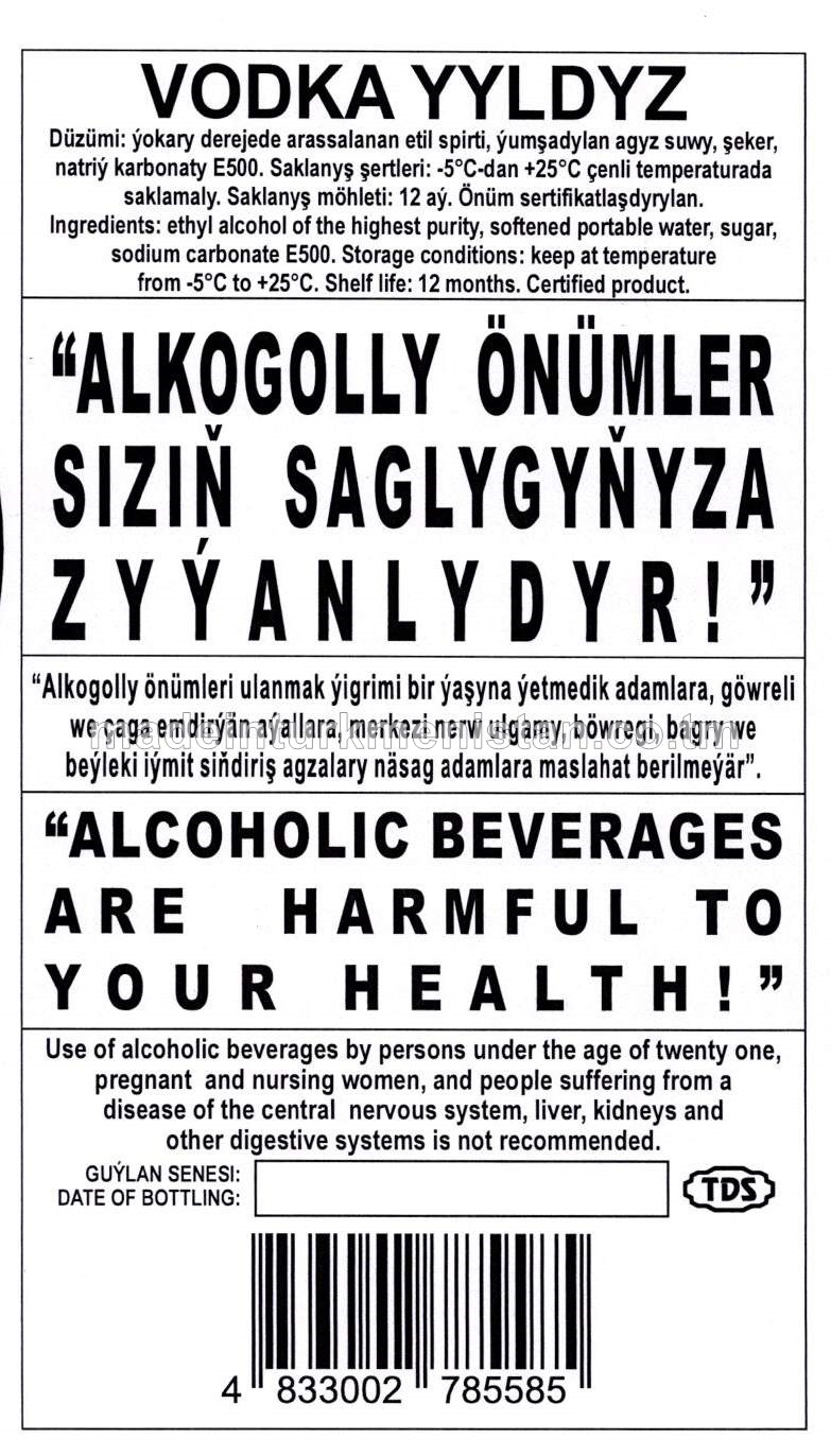"Ýyldyz" aragy Alk: 38%