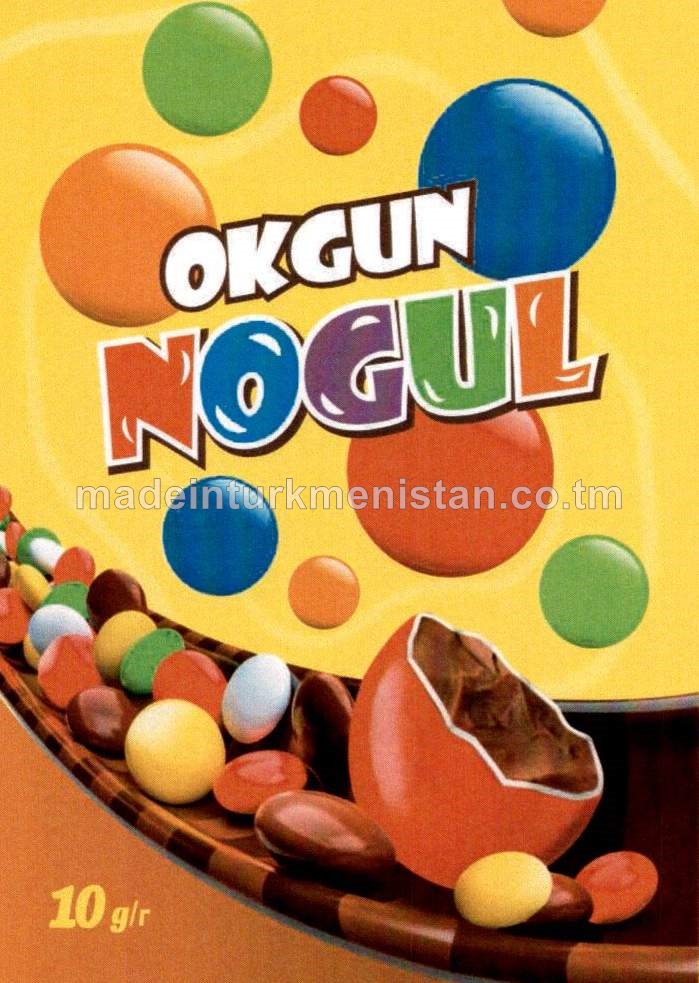 Dürli reňkli şokolad örtülen nogul