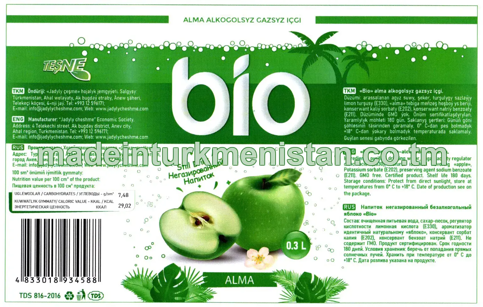 "Bio" alma alkogolsyz gazsyz içgi