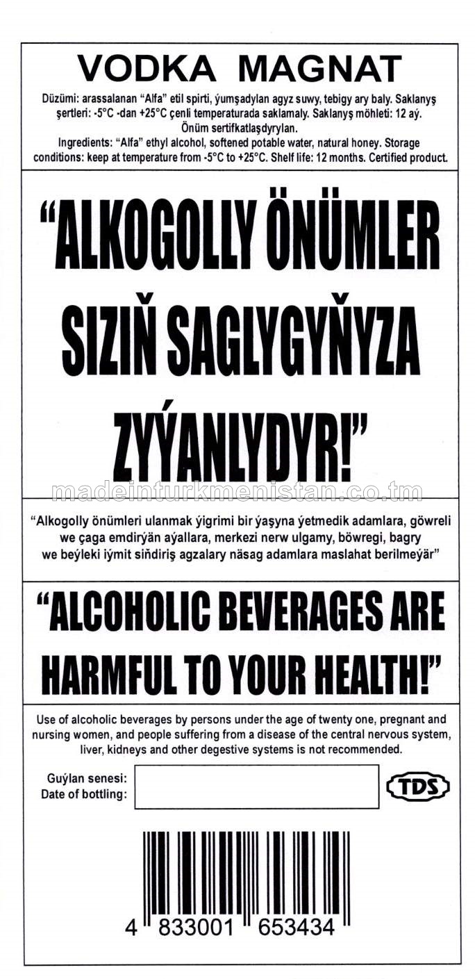 "MAGNAT" aragy. Alk: 40%