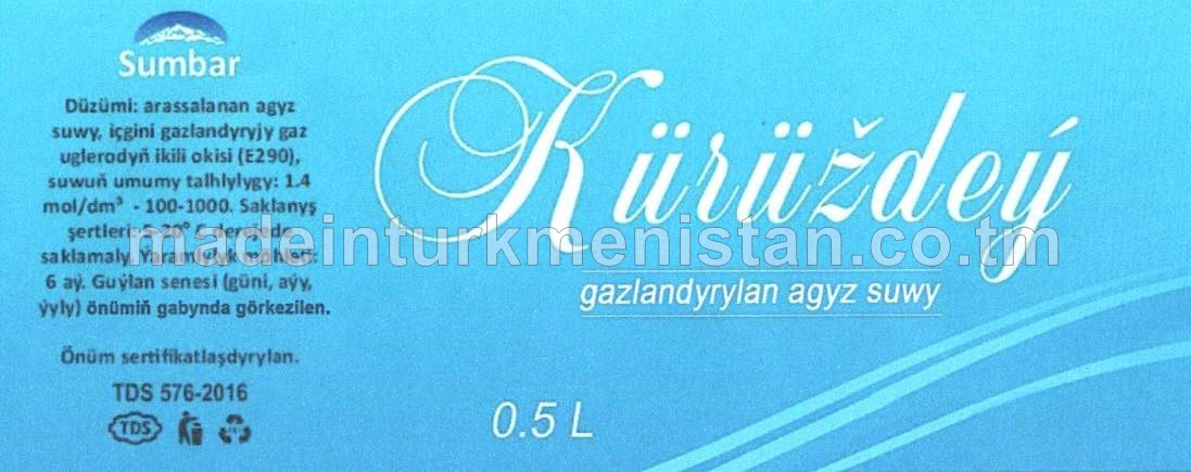 "Kürüždeý" güýçli gazlandyrylan tebigy agyz suwy