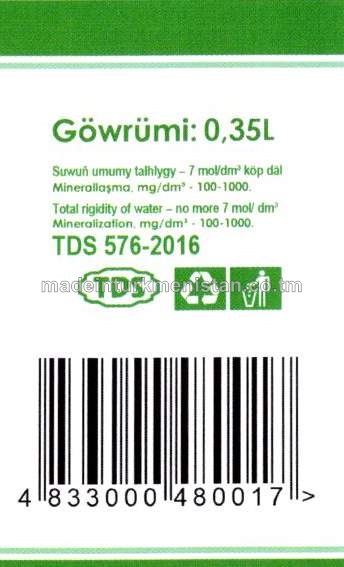 Arassalanan gazsyz agyz suwy