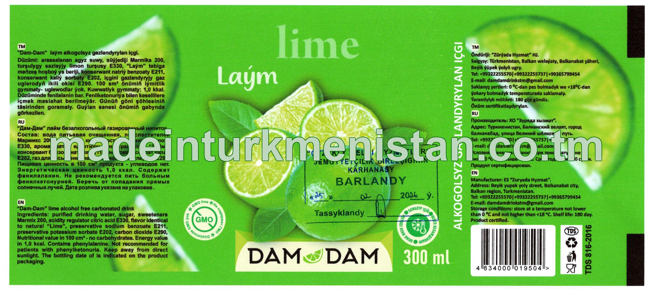 "Dam-Dam" laým alkogolsyz gazlandyrylan içgi