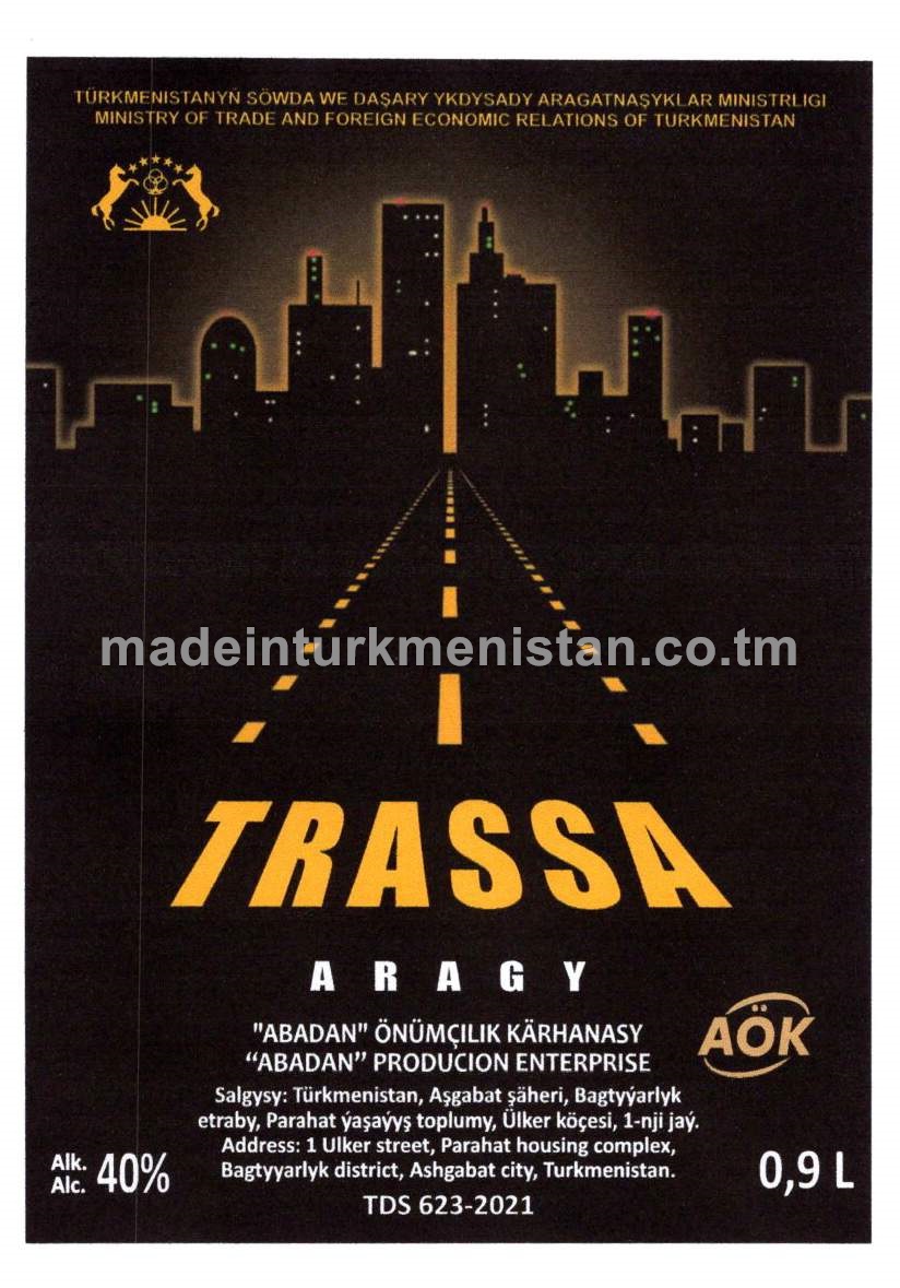 "Trassa" aragy. Alk: 40%