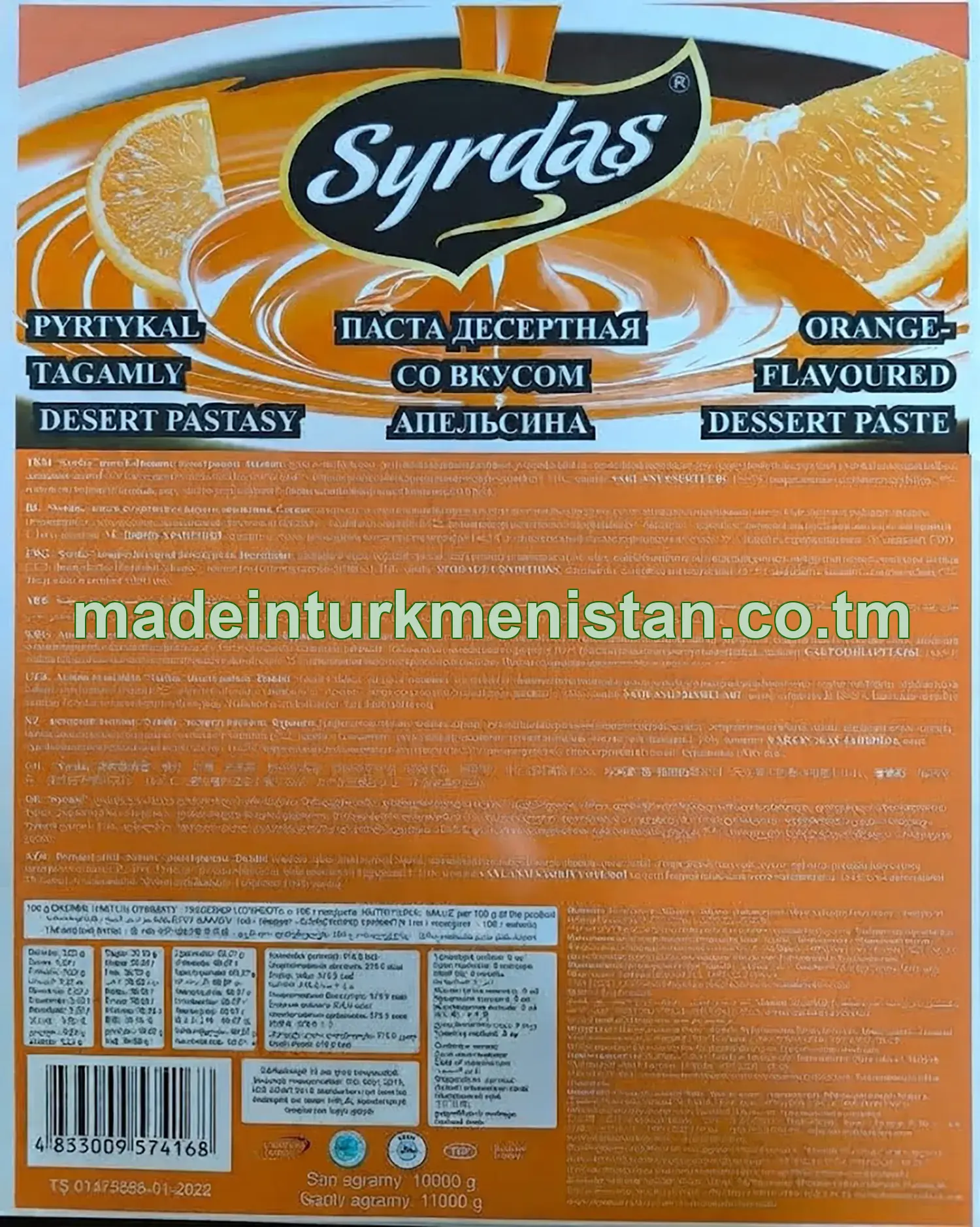 "Syrdaş" pyrtykal tagamly desert pastasy