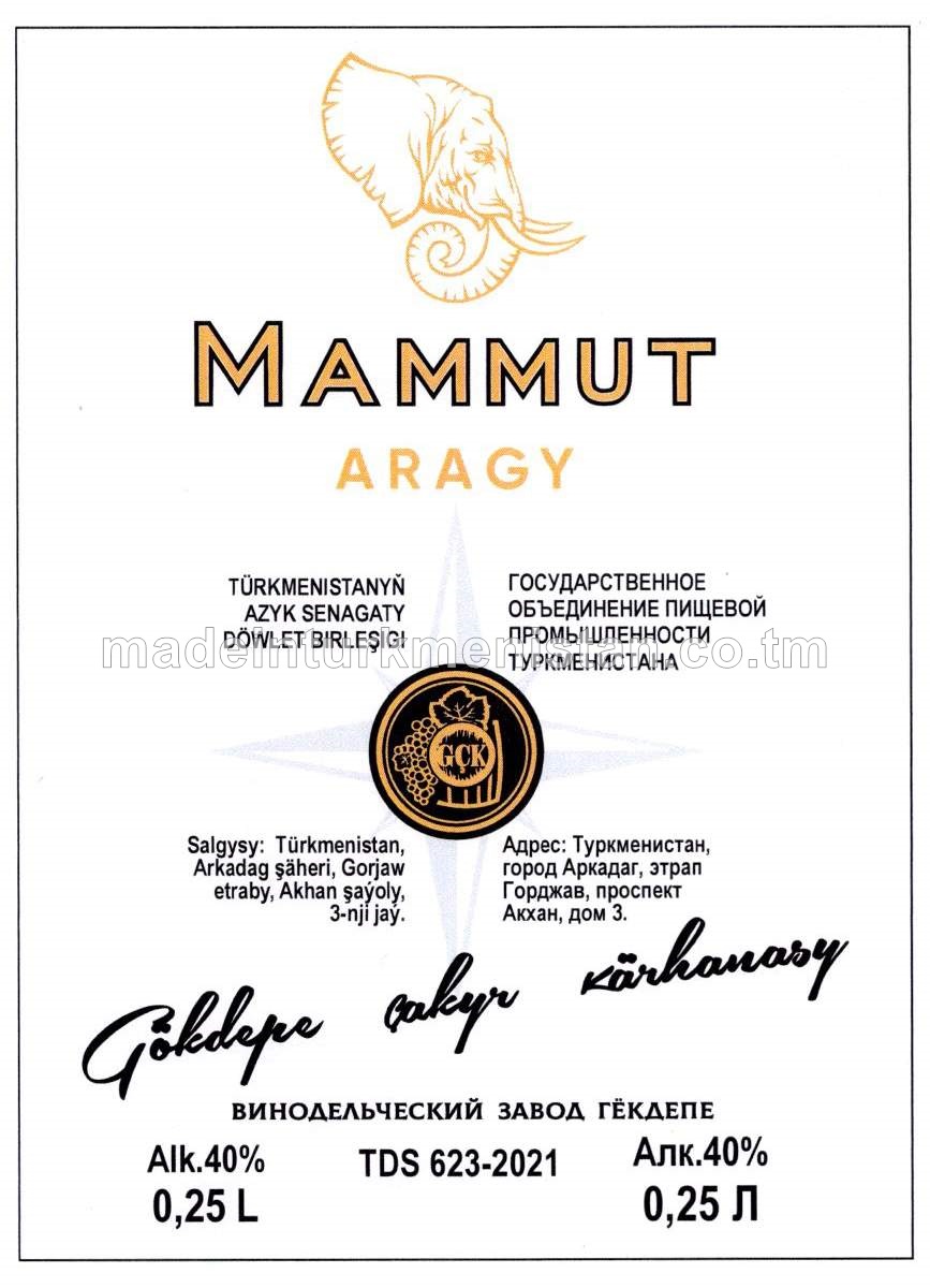 "Mammut" aragy. Alk: 40%
