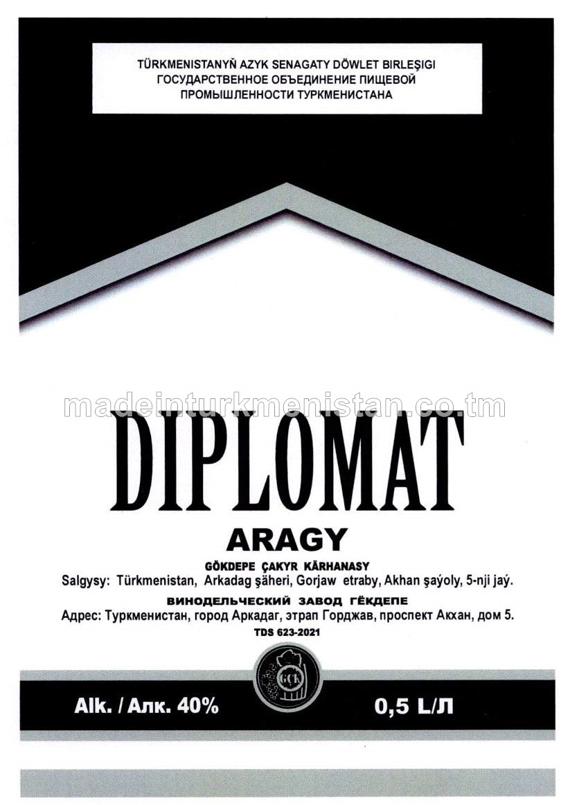 "Diplomat" aragy. Alk:40%