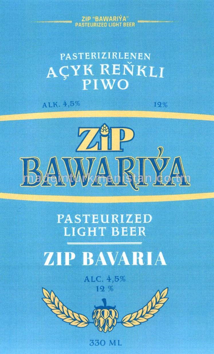 "Bawariýa" pasterizirlenen açyk reňkli piwo, Alk. 4,5%