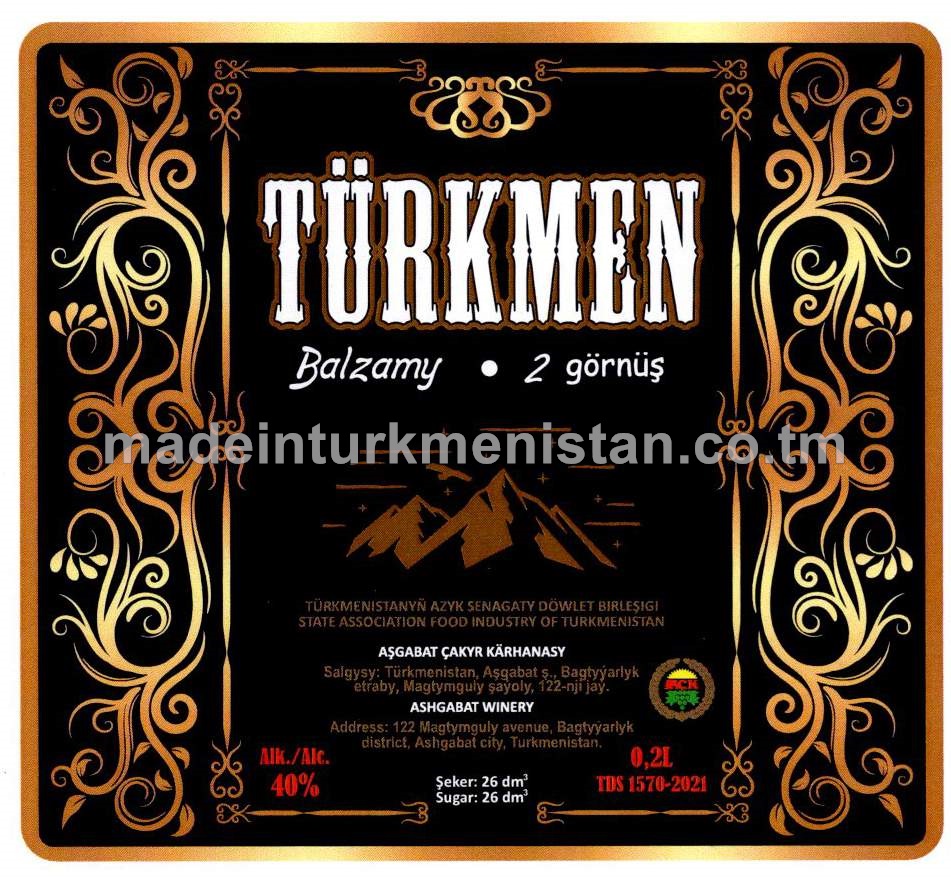 "Türkmen" balzamy (2 görnüş). Alk: 40%