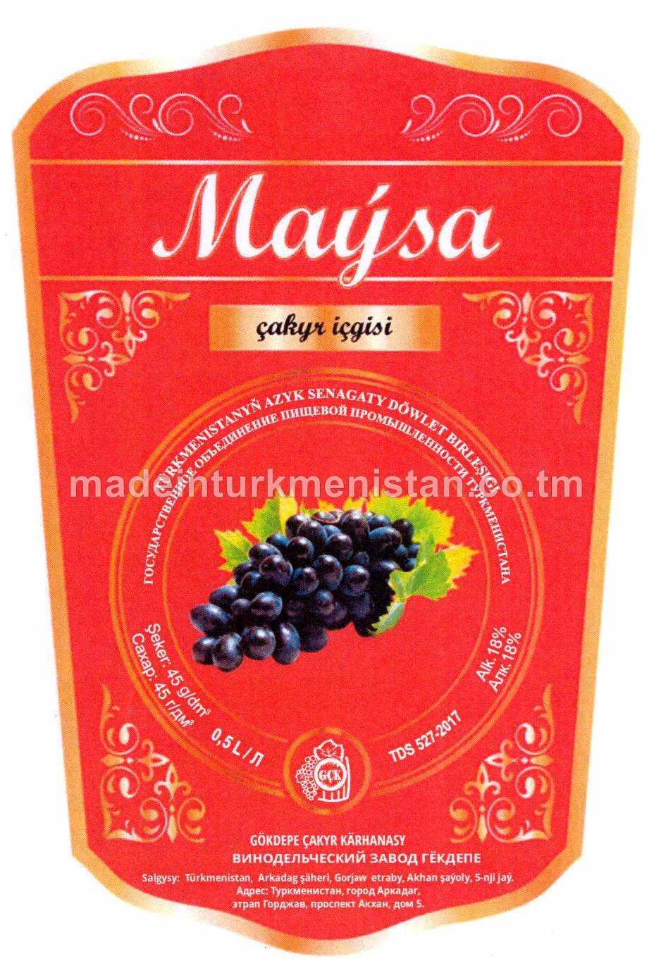 "Maýsa" çakyr içgisi. Alk:18%