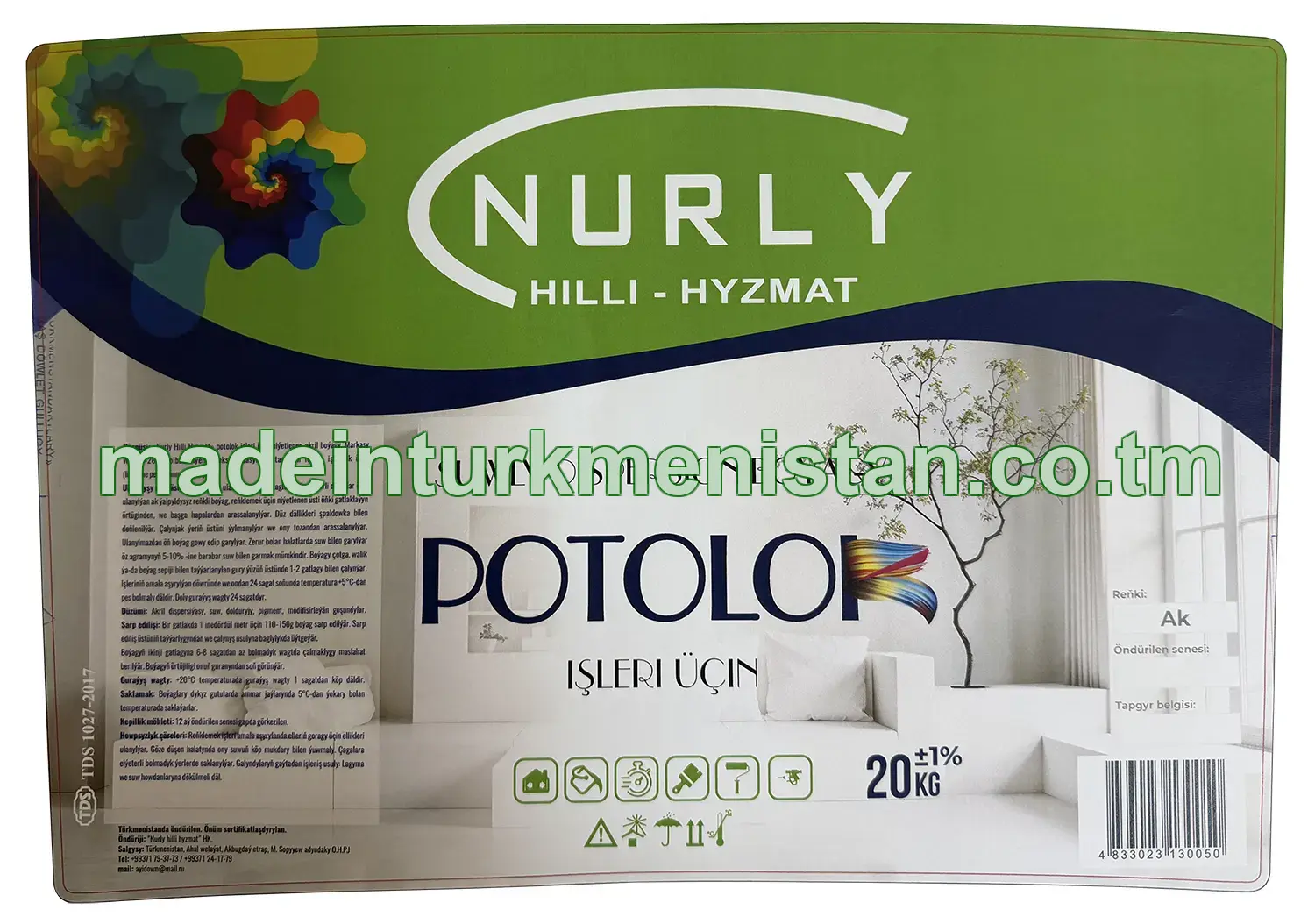 Suwly dispersion boýagy. Potolok işleri üçin