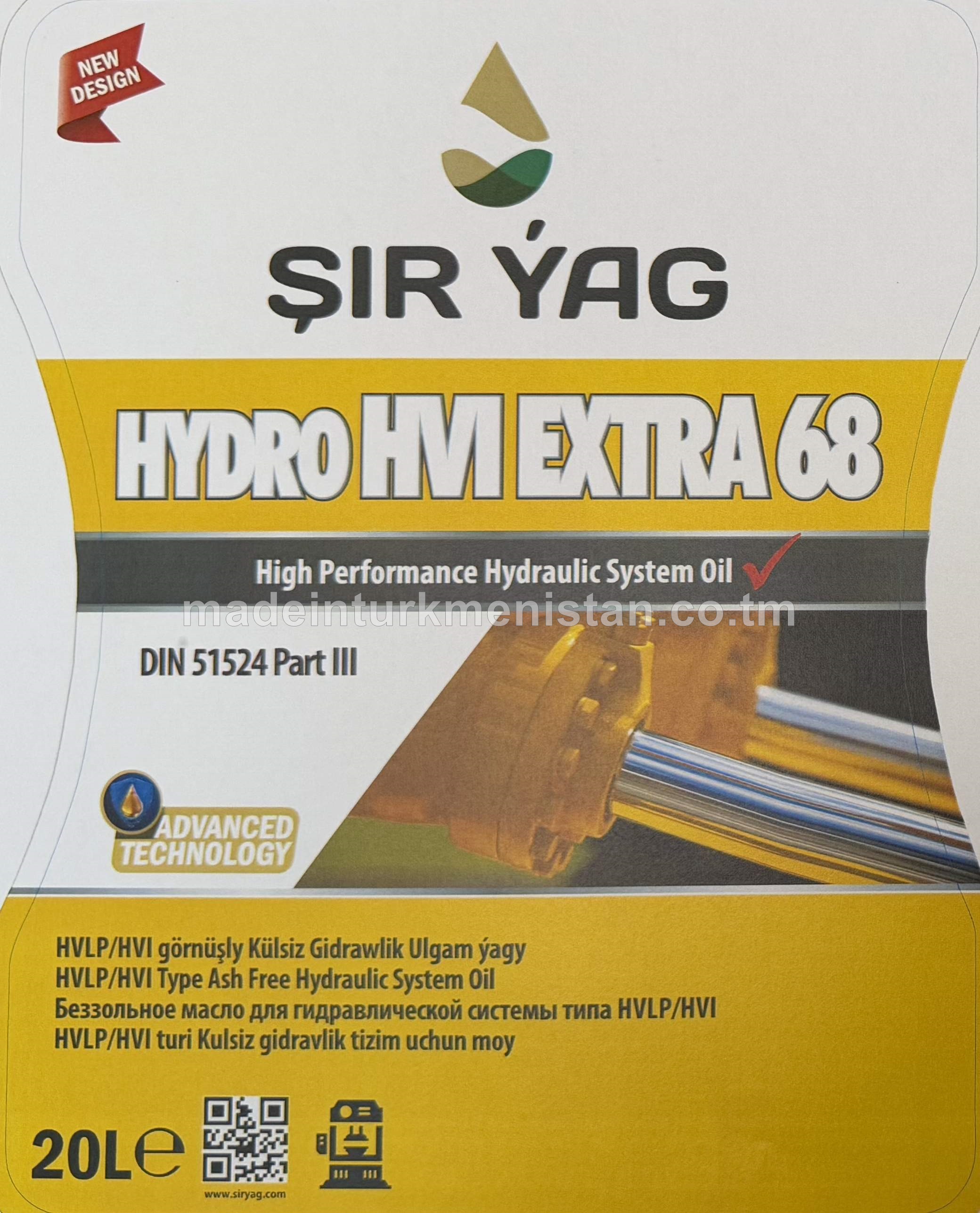 HVLP/HVI görnüşli külsiz Gidrawlik Ulgam ýagy HYDRO HVI EXTRA 68