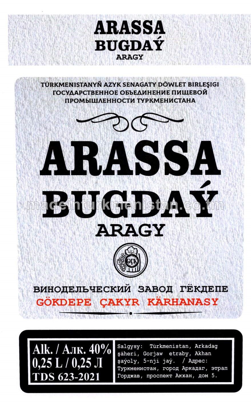 "Arassa bugdaý" aragy. Alk: 40%