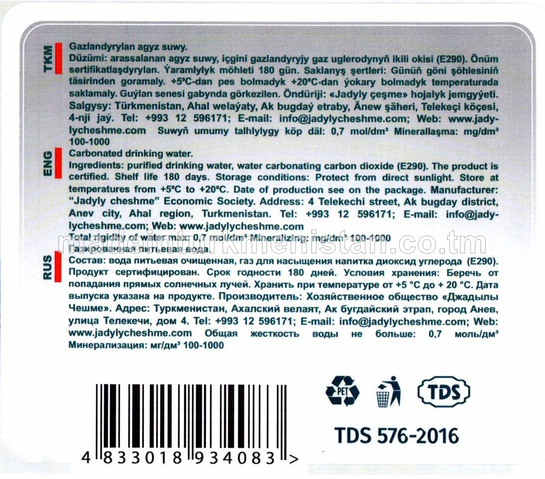 "Kristal" gazlandyrylan agyz suwy