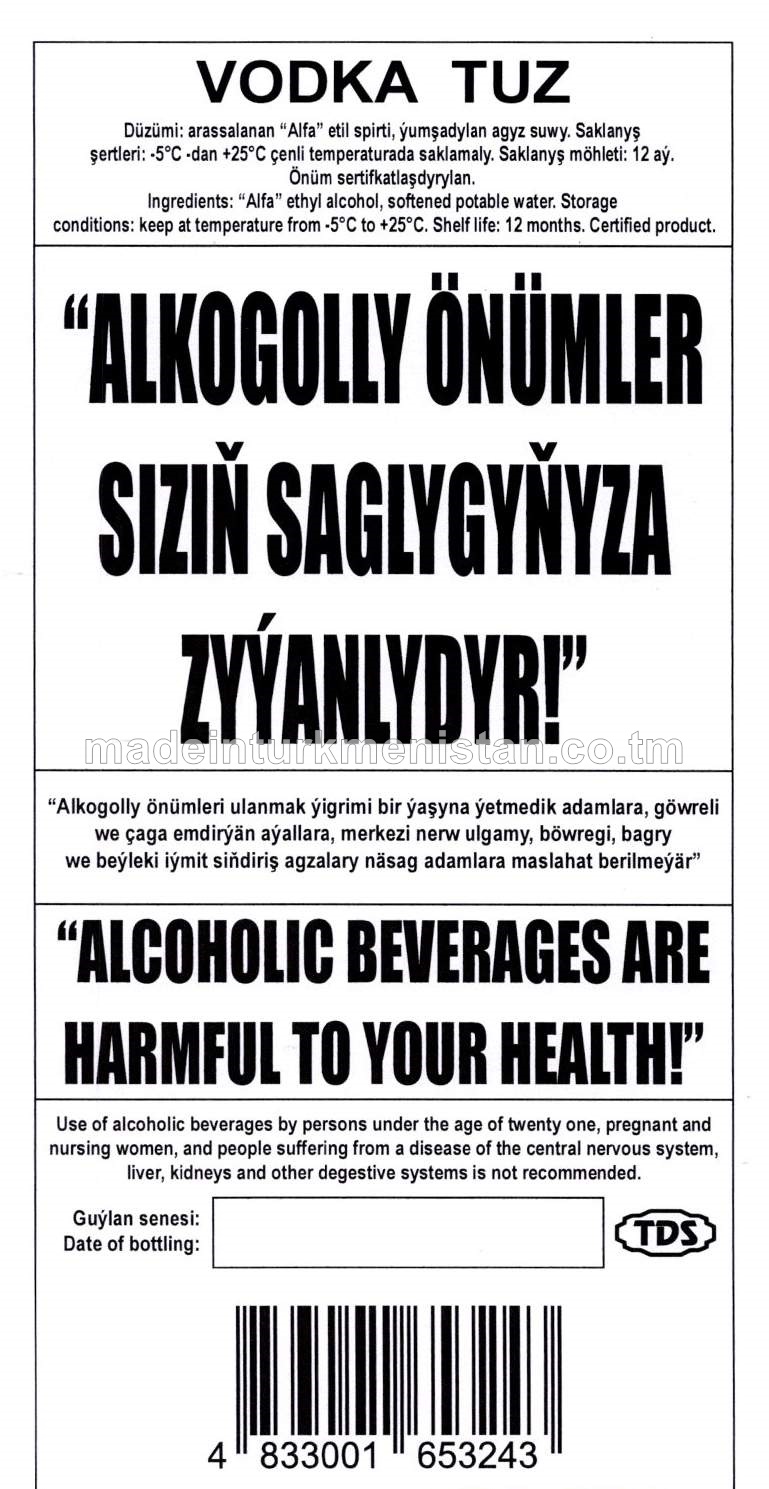 "TUZ" aragy. Alk: 40%