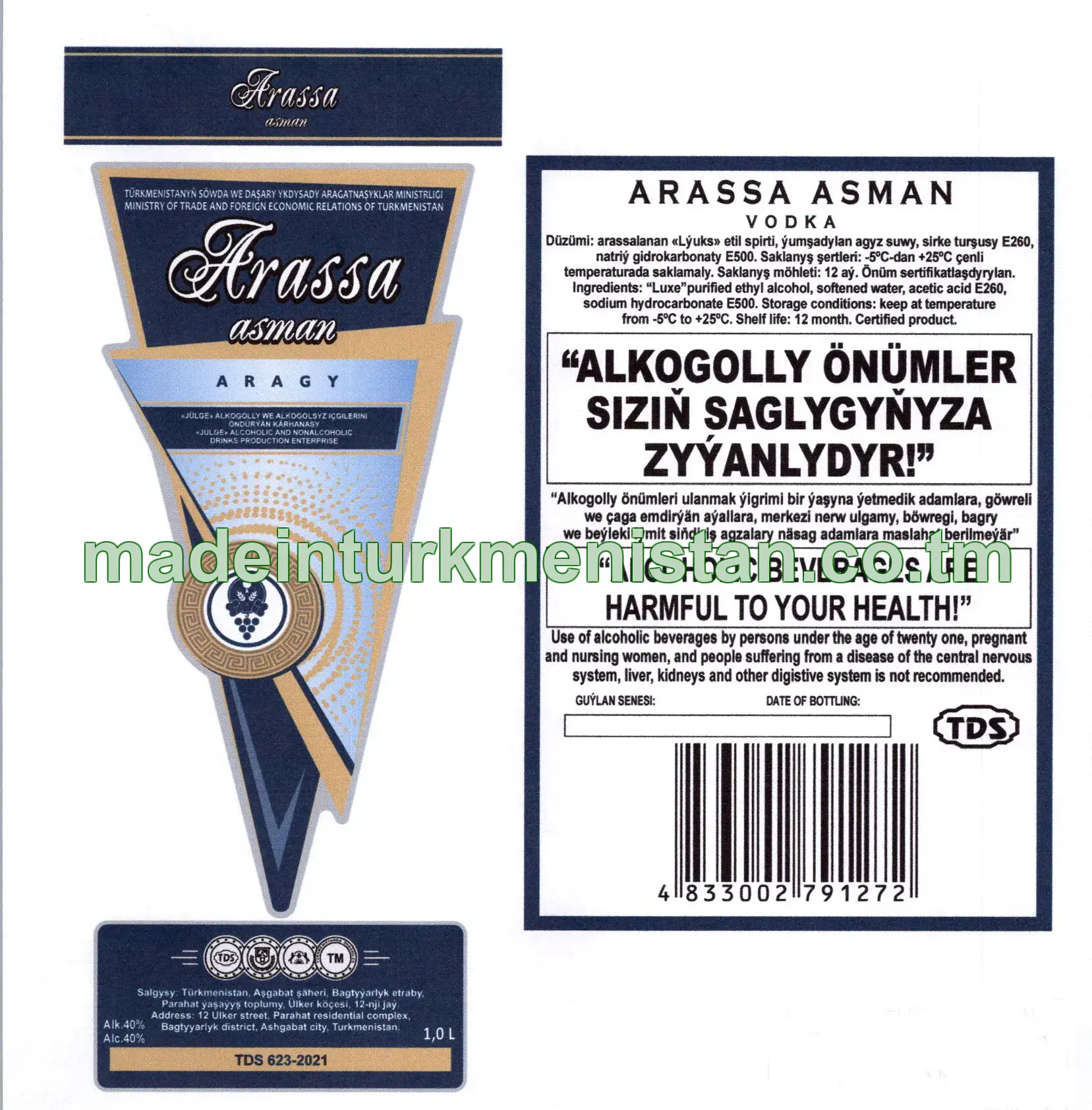 "Arassa asman" aragy. Alk: 40%