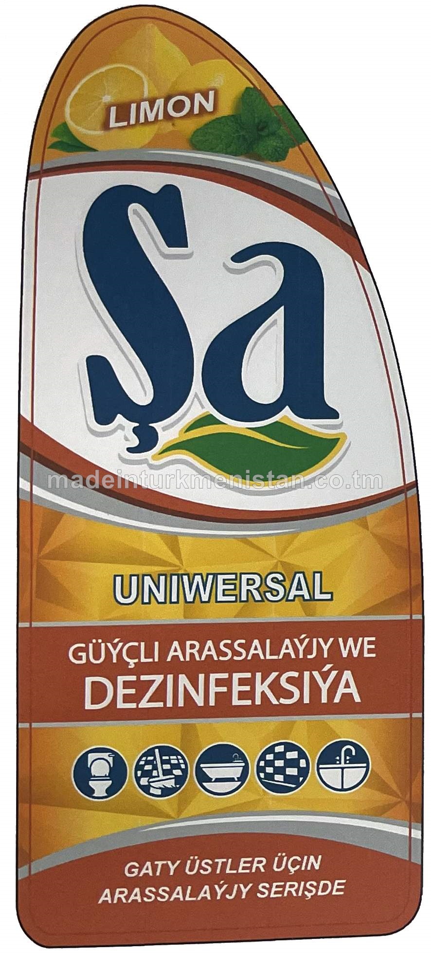 Şa gaty üstler üçin arassalaýjy serişde, uniwersal güýçli arassalaýjy we dezinfeksiýa