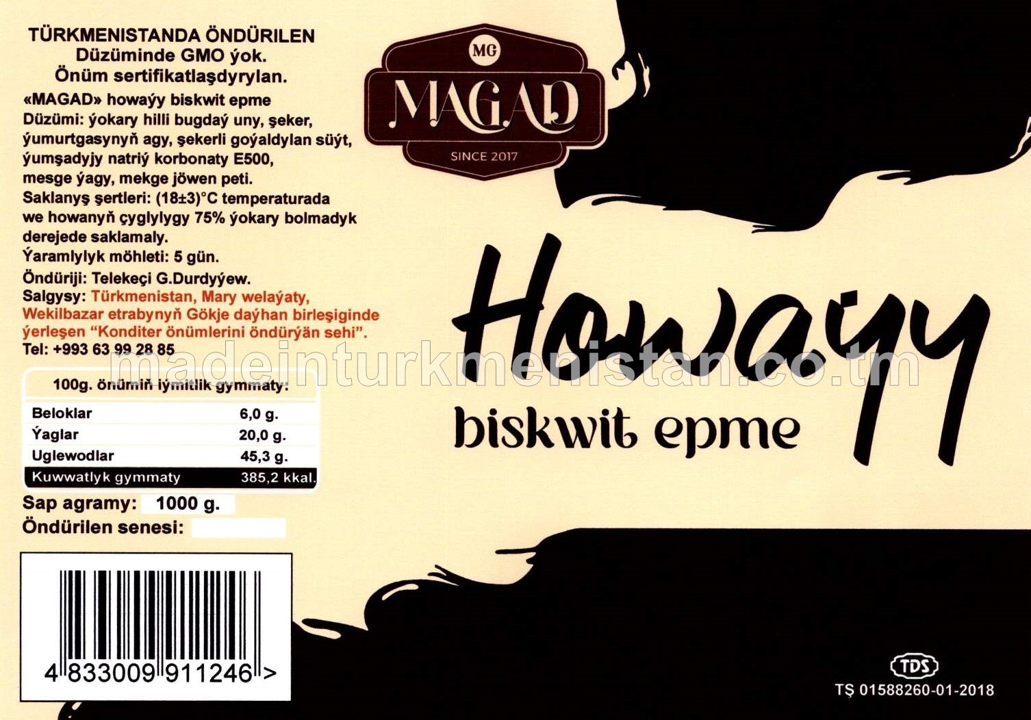 "MAGAD" howaýy biskwit epme