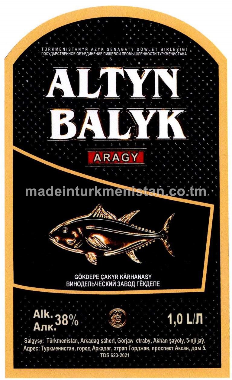 "Altyn Balyk" aragy. Alk:38%